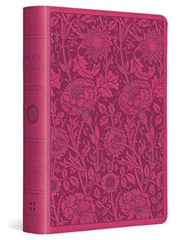 ESV Large Print Compact Bible, Red Letter (TruTone, Berry, Floral Design)