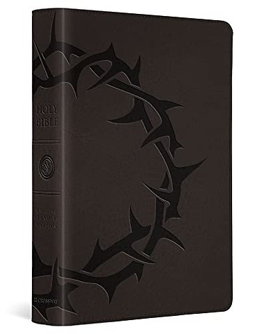 ESV Large Print Compact Bible, Red Letter (TruTone, Charcoal, Crown Design)