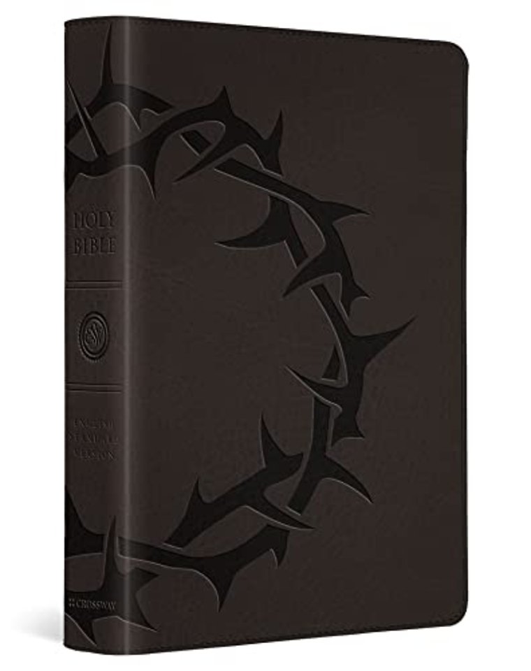 ESV Large Print Compact Bible, Red Letter (TruTone, Charcoal, Crown Design)