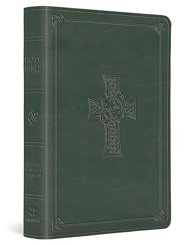 ESV Large Print Value Compact Bible (TruTone, Quiet Forest, Celtic Cross Design)