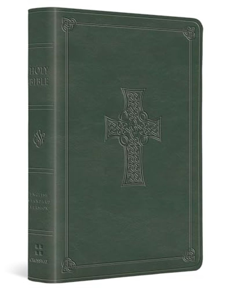 ESV Large Print Value Compact Bible (TruTone, Quiet Forest, Celtic Cross Design)