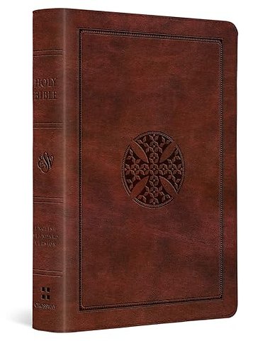 ESV Large Print Compact Bible (TruTone, Brown, Mosaic Cross Design)