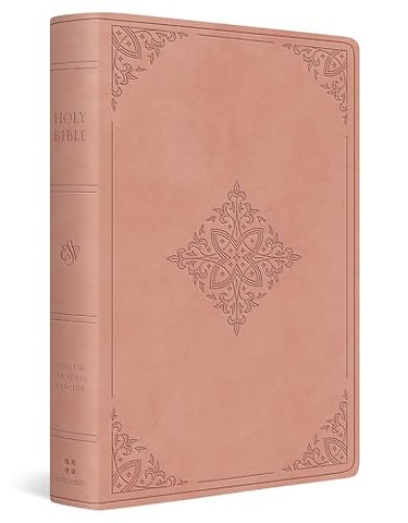 ESV Giant Print Value Personal Size Bible (TruTone, Blush Rose, Fleur–de–lis Design)