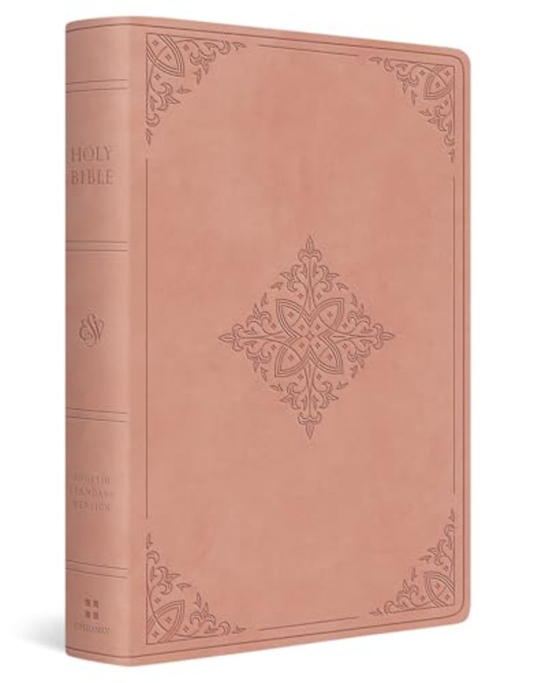 ESV Giant Print Value Personal Size Bible (TruTone, Blush Rose, Fleur–de–lis Design)