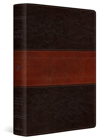 ESV Giant Print Personal Size Bible, Red Letter, Thumb Indexed (TruTone, Forest/Tan, Trail Design)