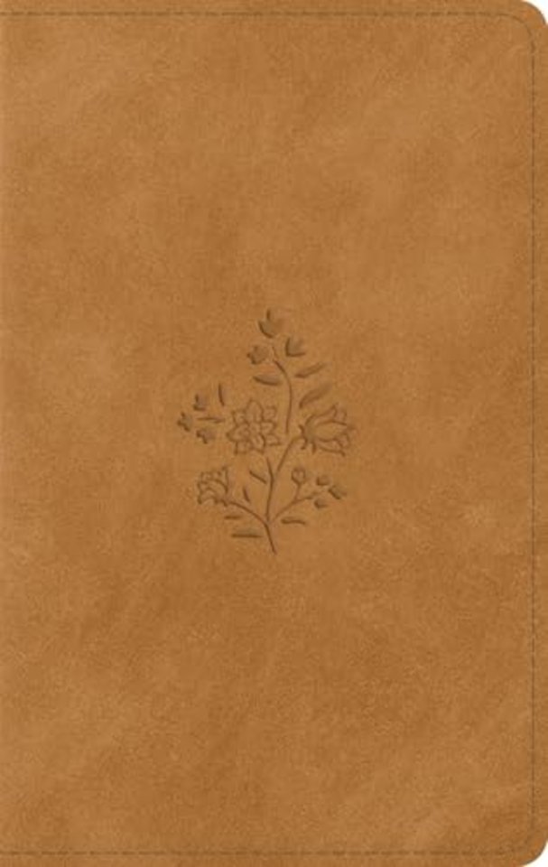 ESV Giant Print Personal Size Bible, Red Letter, Thumb Indexed (TruTone, Nubuck Caramel, Wildflower Design)