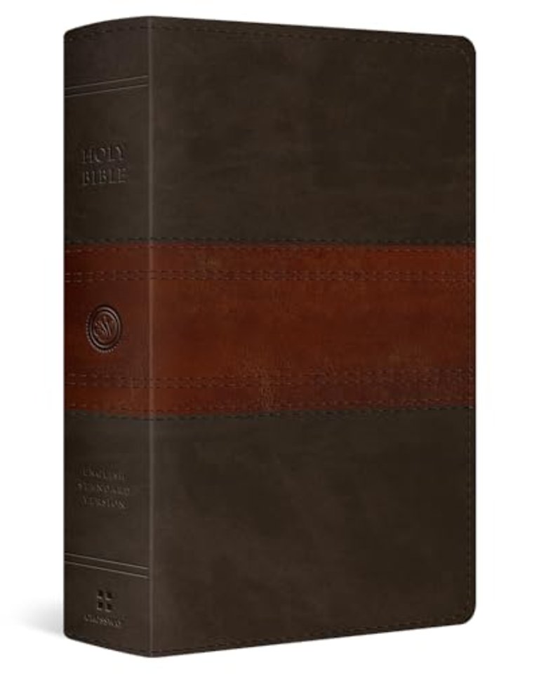 ESV Giant Print Personal Size Bible, Red Letter (TruTone, Forest/Tan, Trail Design)