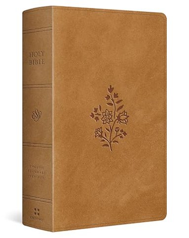 ESV Giant Print Personal Size Bible, Red Letter (TruTone, Nubuck Caramel, Wildflower Design)