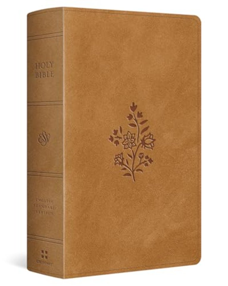ESV Giant Print Personal Size Bible, Red Letter (TruTone, Nubuck Caramel, Wildflower Design)