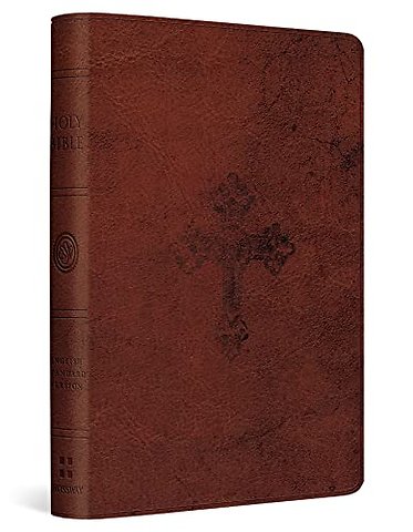 ESV Compact Bible (TruTone, Walnut, Weathered Cross Design)