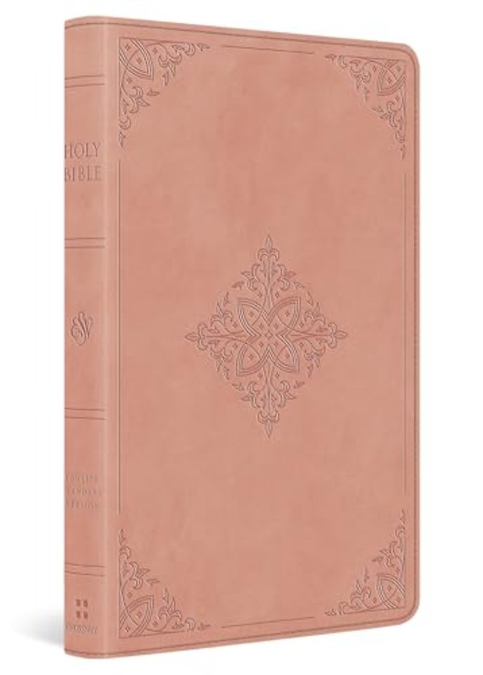 ESV Large Print Value Thinline Bible (TruTone, Blush Rose, Fleur–de–lis Design)