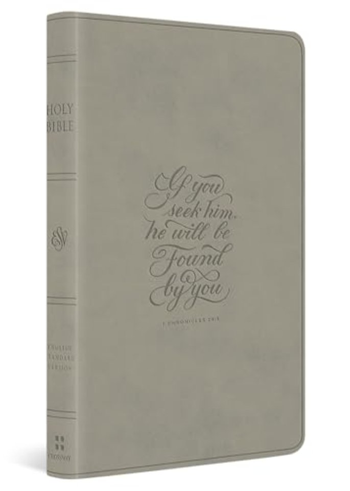 ESV Large Print Value Thinline Bible (TruTone, Stone, 1 Chronicles 28:9 Design)