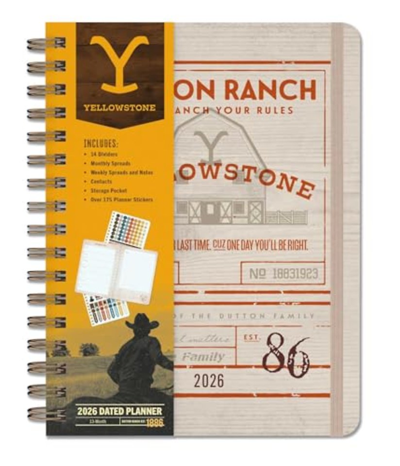 2026 Yellowstone: The Dutton Ranch 13-Month Weekly Planner
